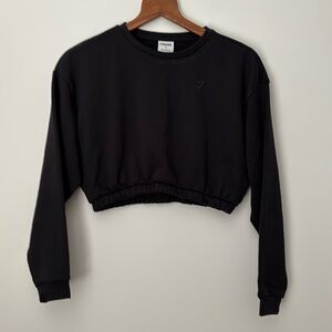 Gymshark X Whitney Simmons Black Long Sleeved Cropped Pull Over Sweatshirt Top